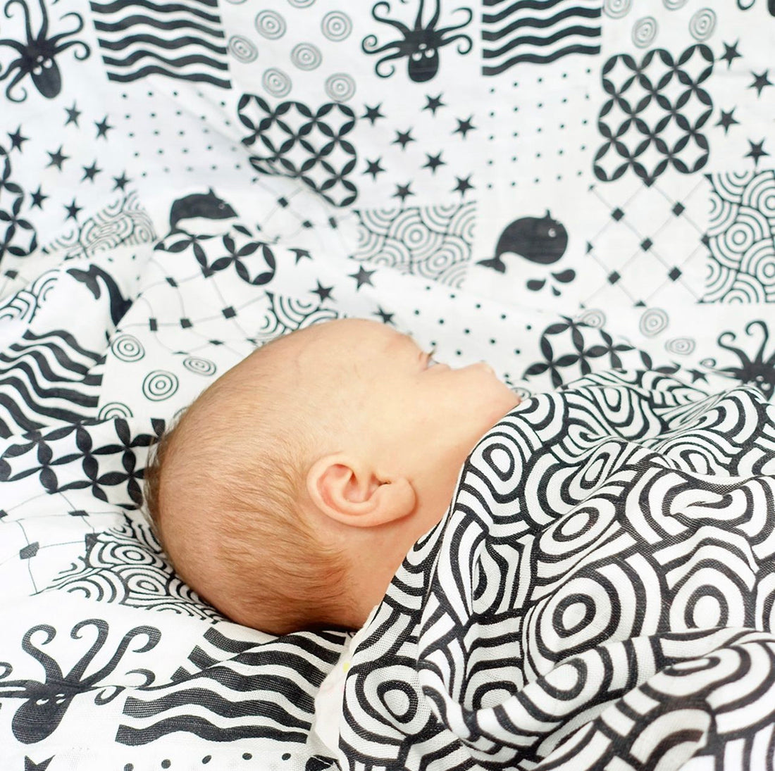 Black and White Super Sensory Muslin